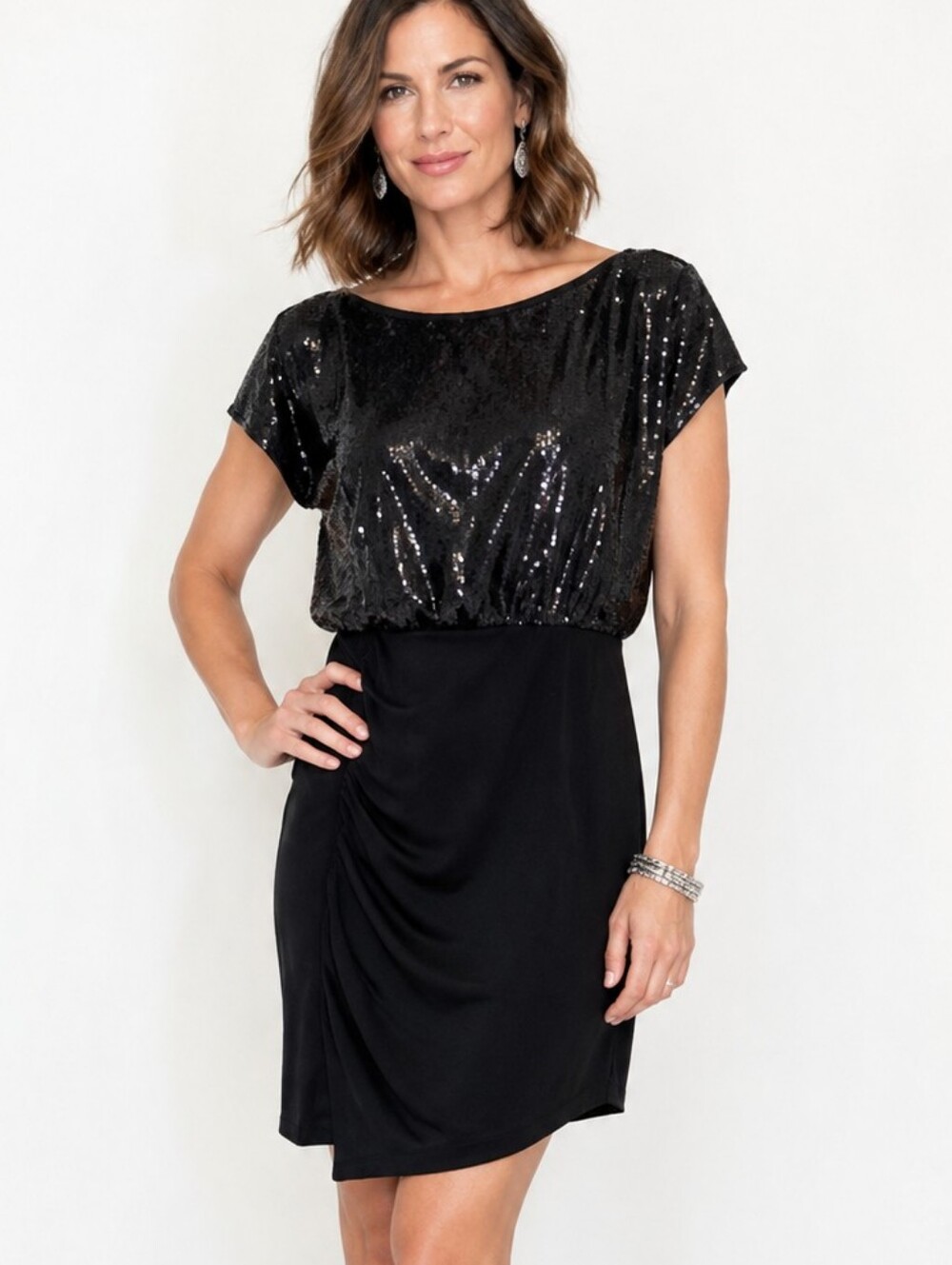 Dress BCBG Generation Black Sequin Cocktail Wedding Guest